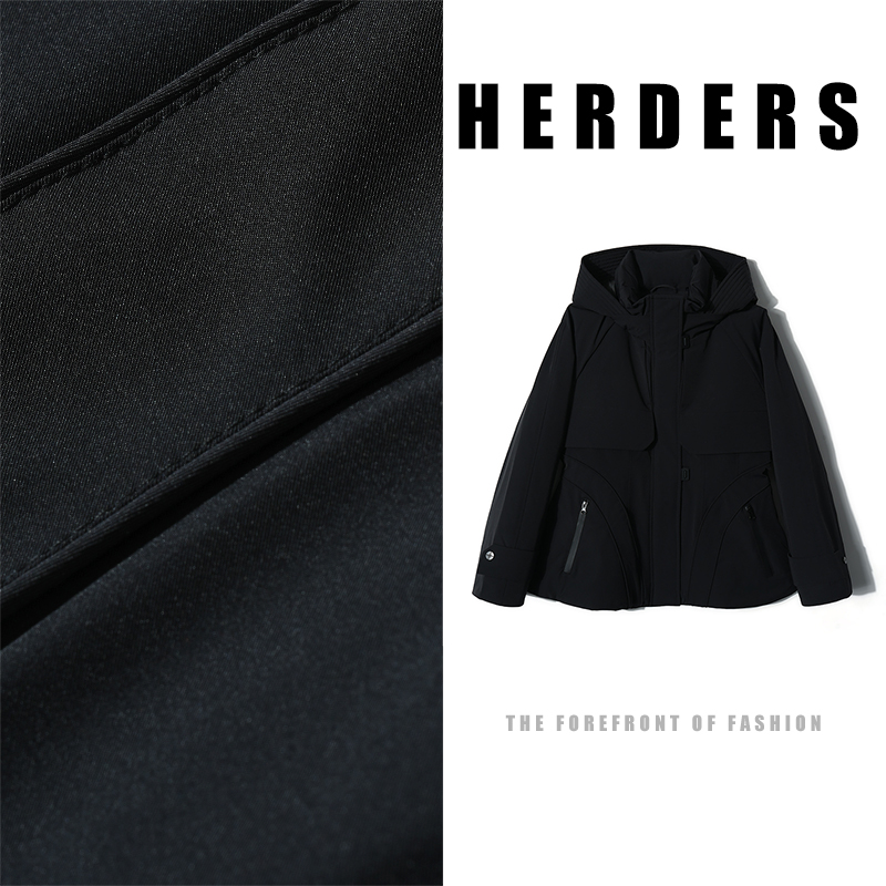 HERDERS 短款连帽拉链款鹅绒服 258962