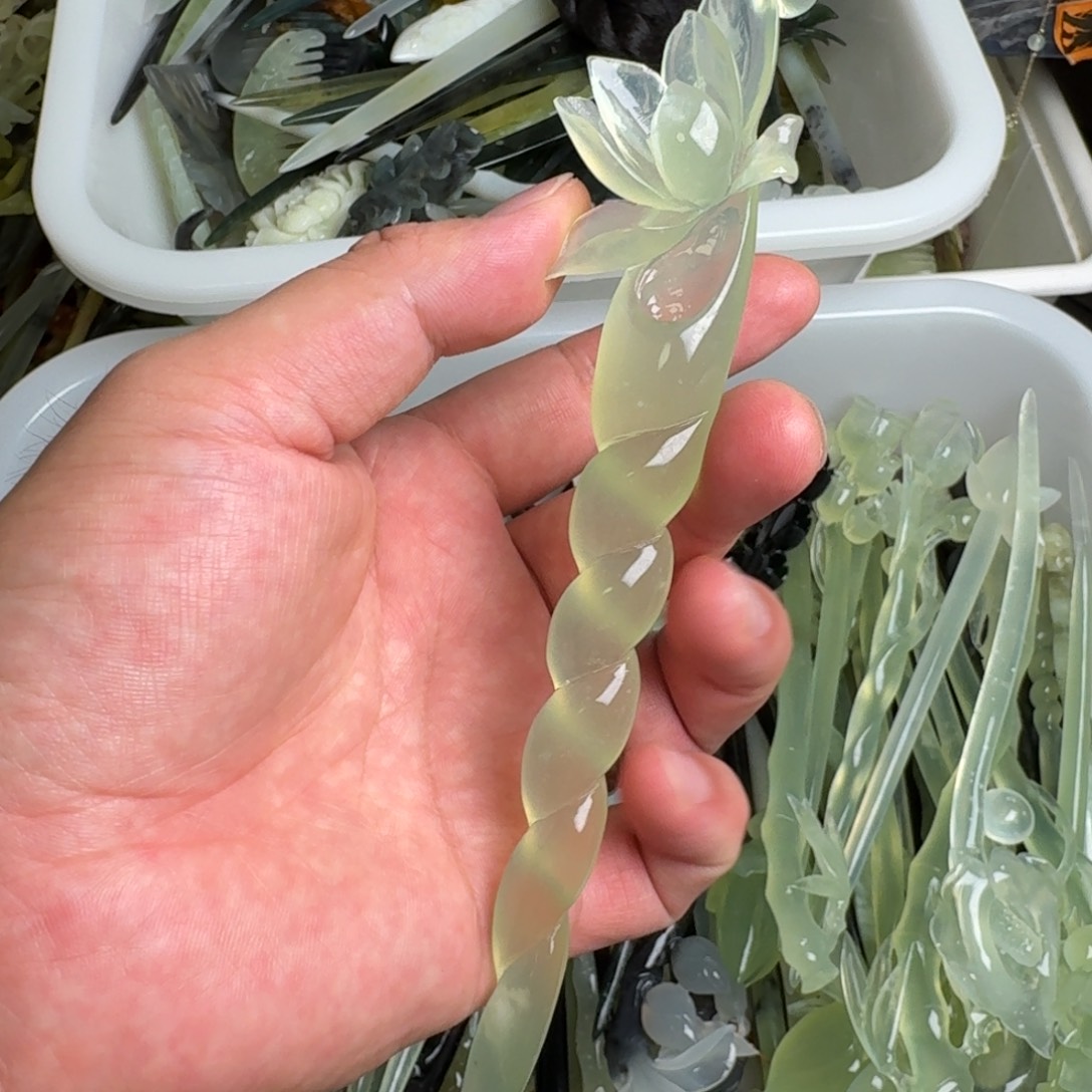 未镶嵌蛇纹石玉发饰