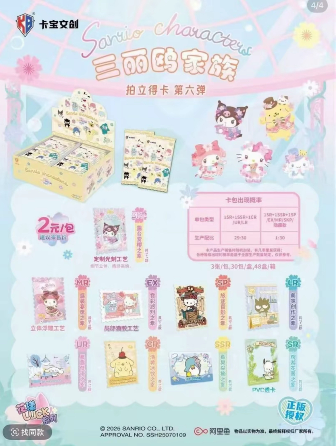 【卡宝三丽鸥玩法/平拆】卡宝三丽鸥家族拍立得第六弹-2元包