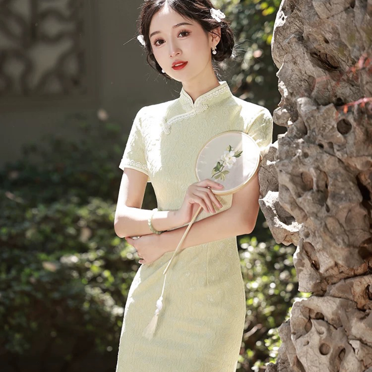 【2885 小家碧玉 绿色 】显瘦气质修身优雅复古中国风旗袍