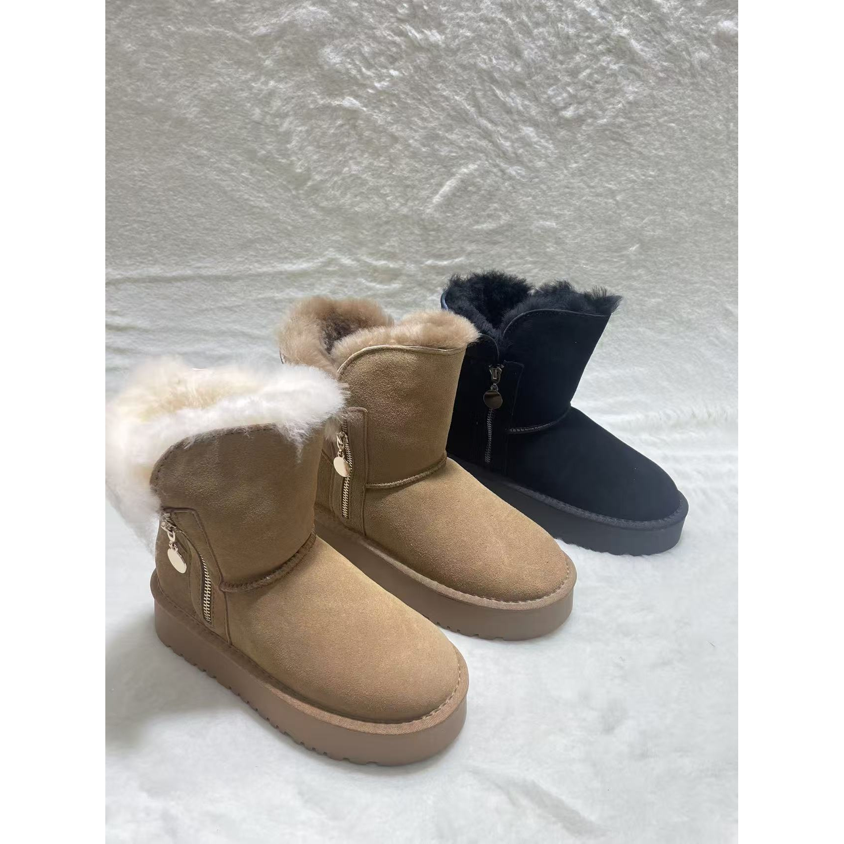 冬季20中筒时尚雪地靴福星时尚保暖女款靴10加绒照片气质棉鞋加厚