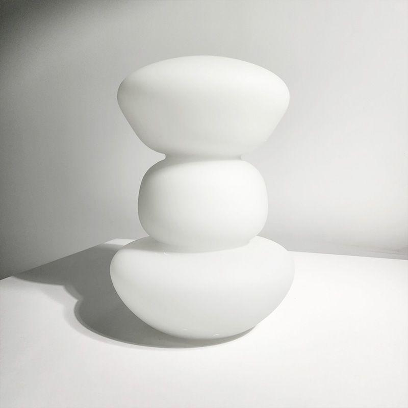 【高26cm】摩瑟家居【白色喷砂三星堆中】HCDF玻璃花瓶摆件