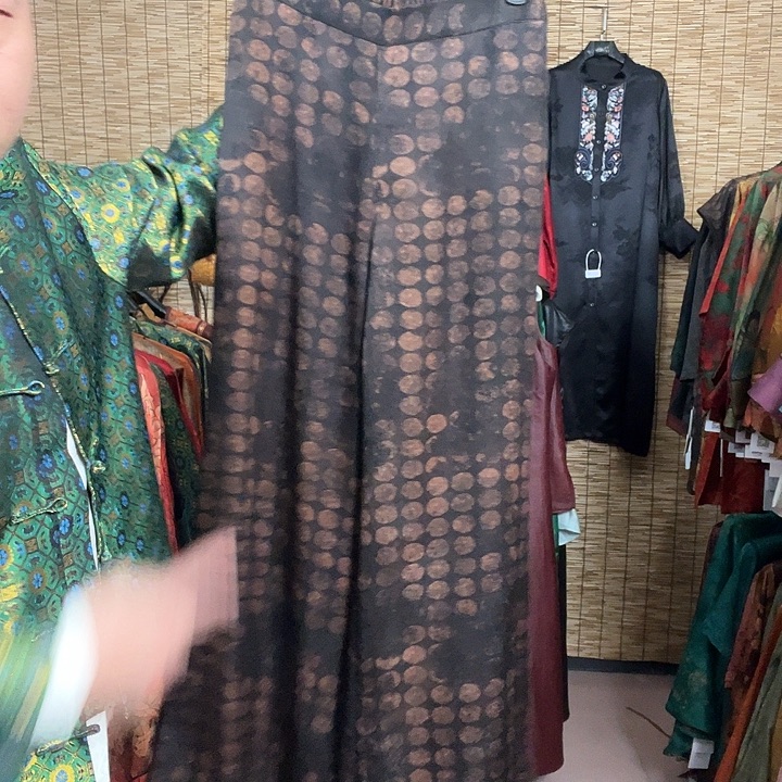 N***好花罗缎香云纱阔腿裤2XL
