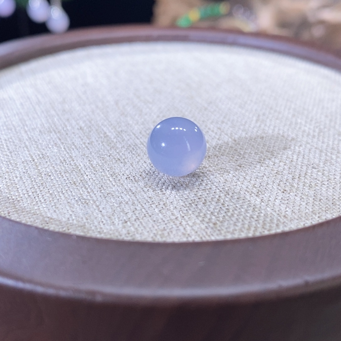 纯***沙翡翠未镶嵌颈饰冰浓紫卡10.1mm