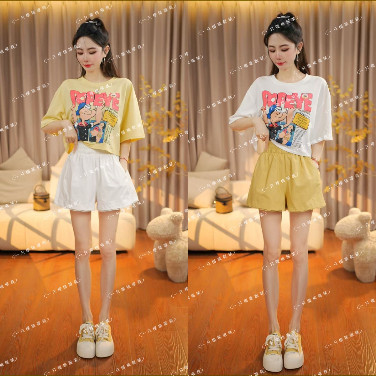 时尚潮流休闲显瘦短裤2025夏季款宽松百搭松紧腰短裤