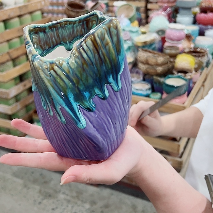 有孔，凑单福利满10元发货陶瓷多肉花盆！