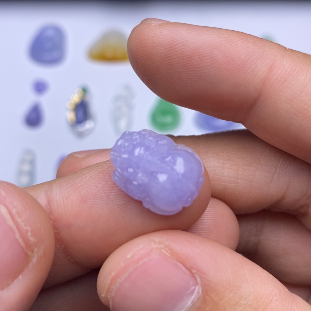 翡翠裸石紫罗兰貔貅裸石