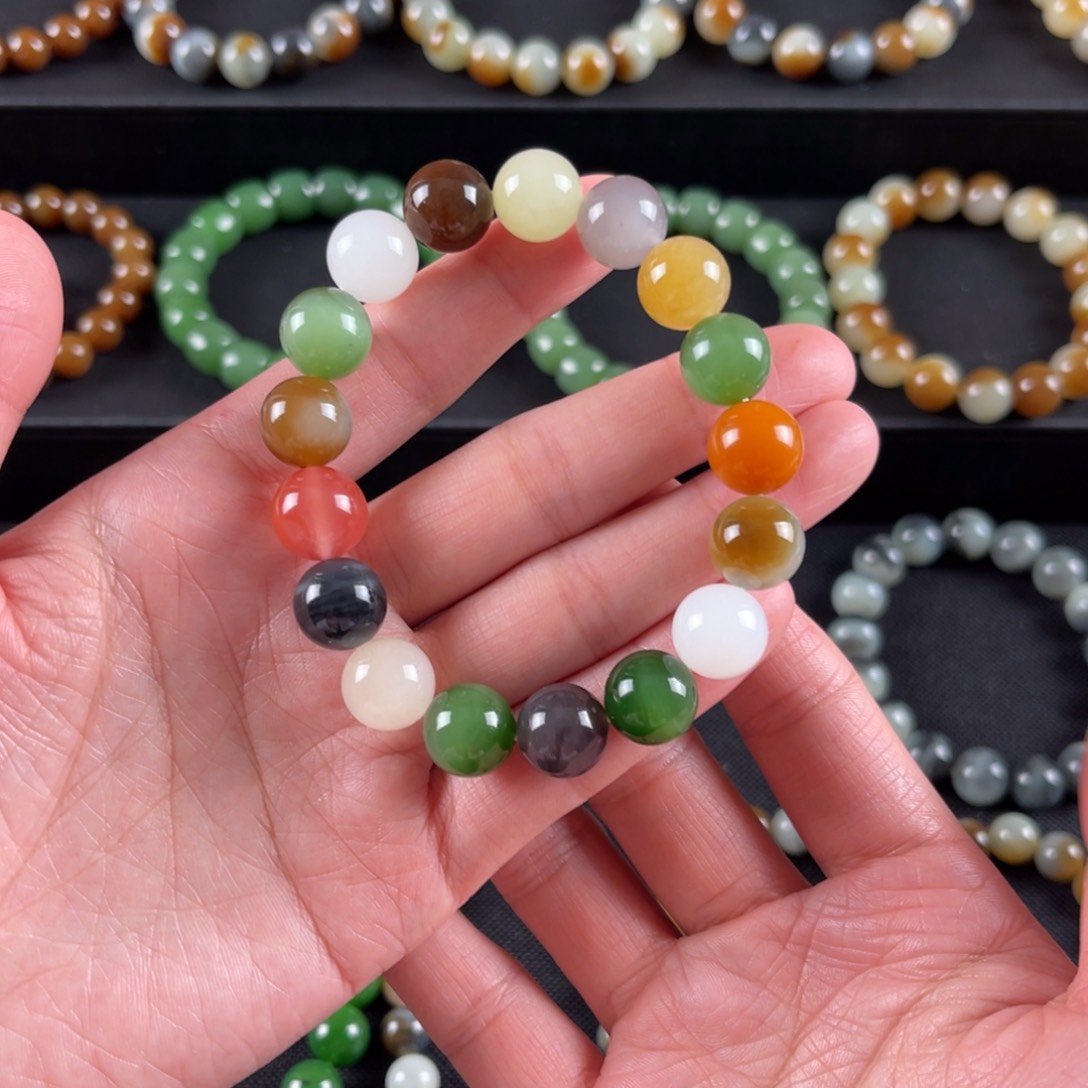 和田玉手串未镶嵌鼎*卡12高品多宝