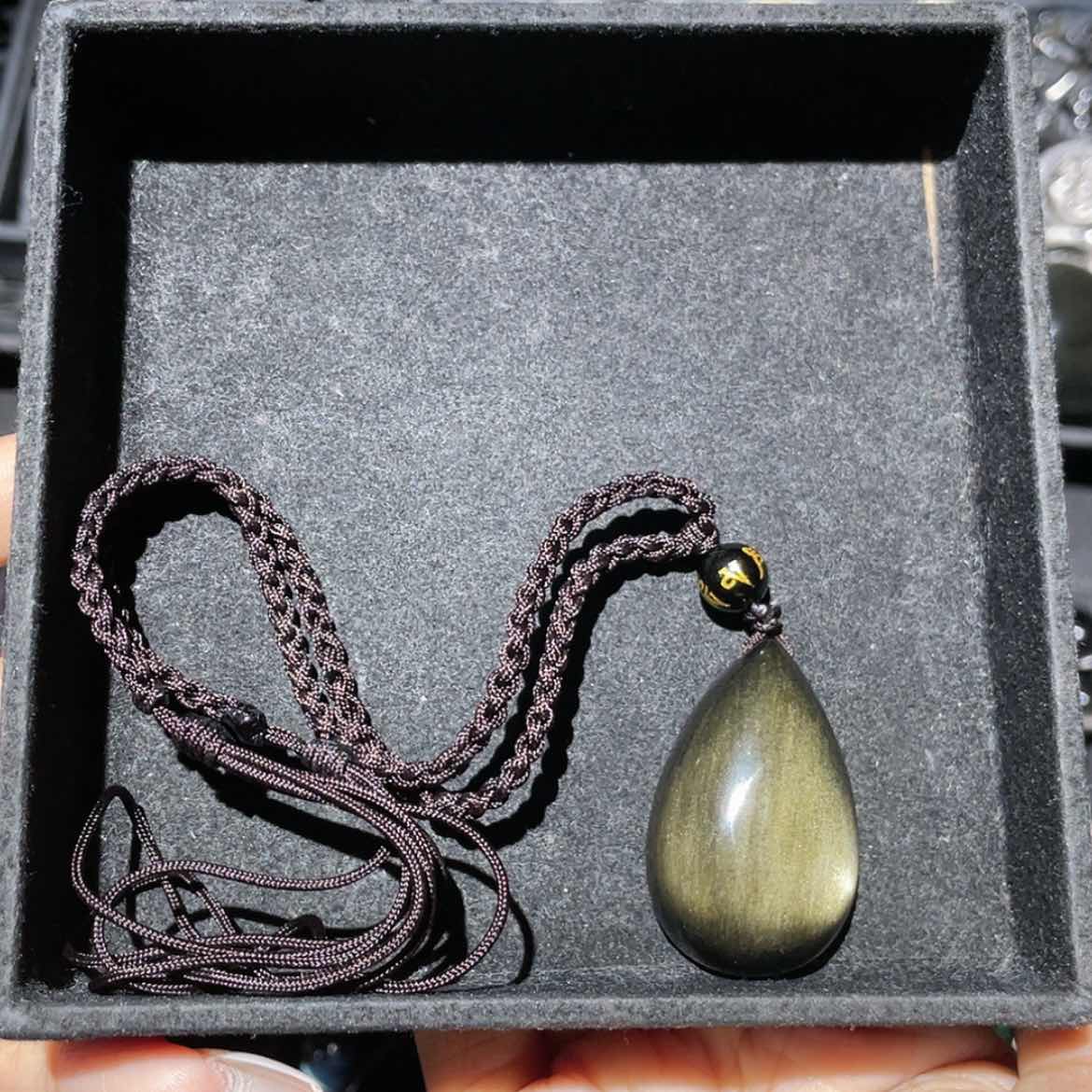 【闪购商品】未镶嵌黑曜岩吊坠(不含链)n***！