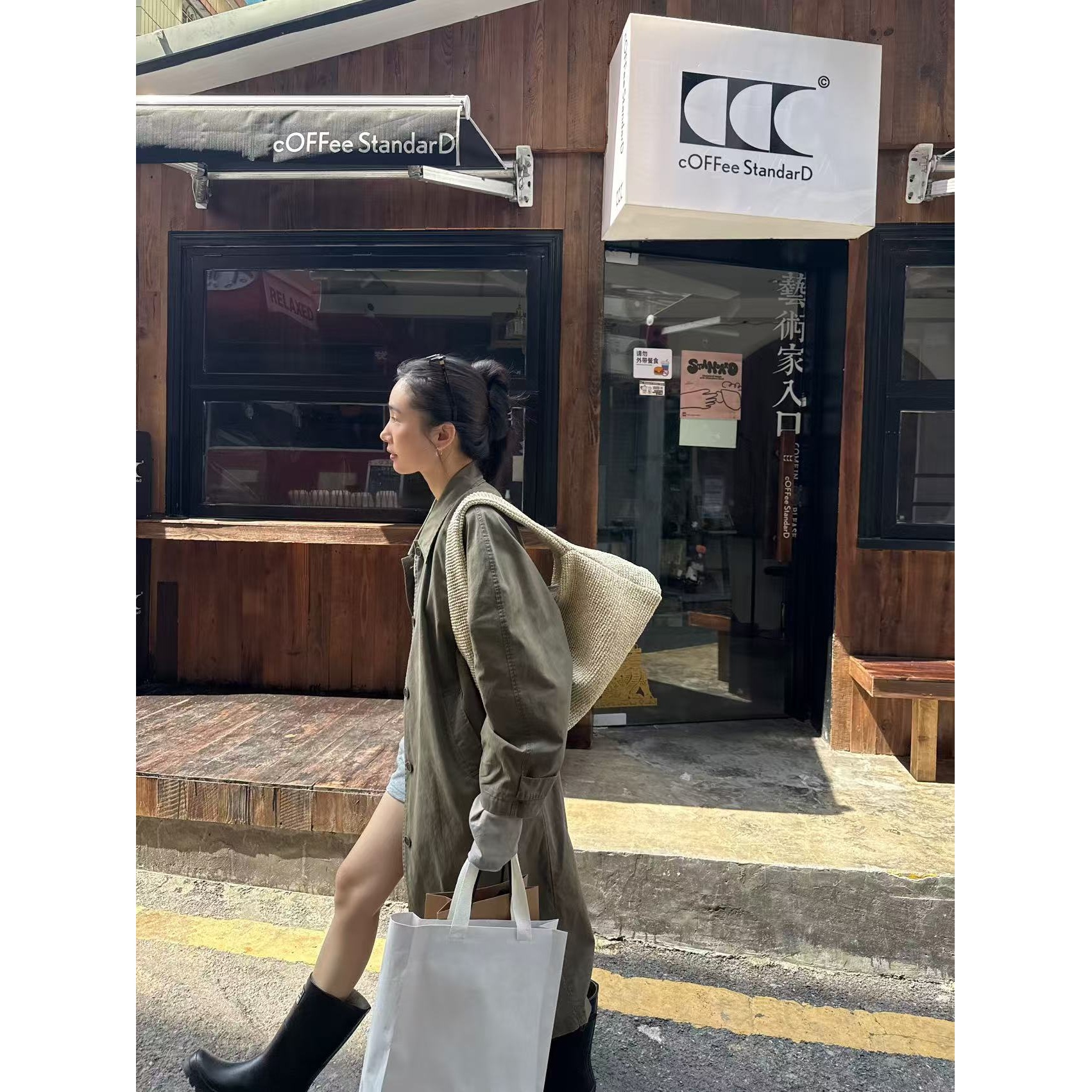 【INAIEN】线上款 “自由古巴 ”酵洗工艺松弛长款风衣 P8537