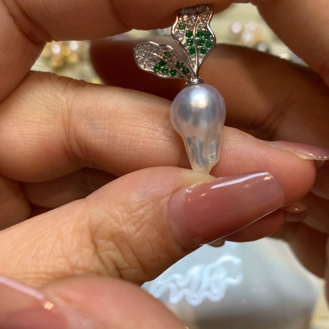 海水珍珠颈饰银S925镶嵌