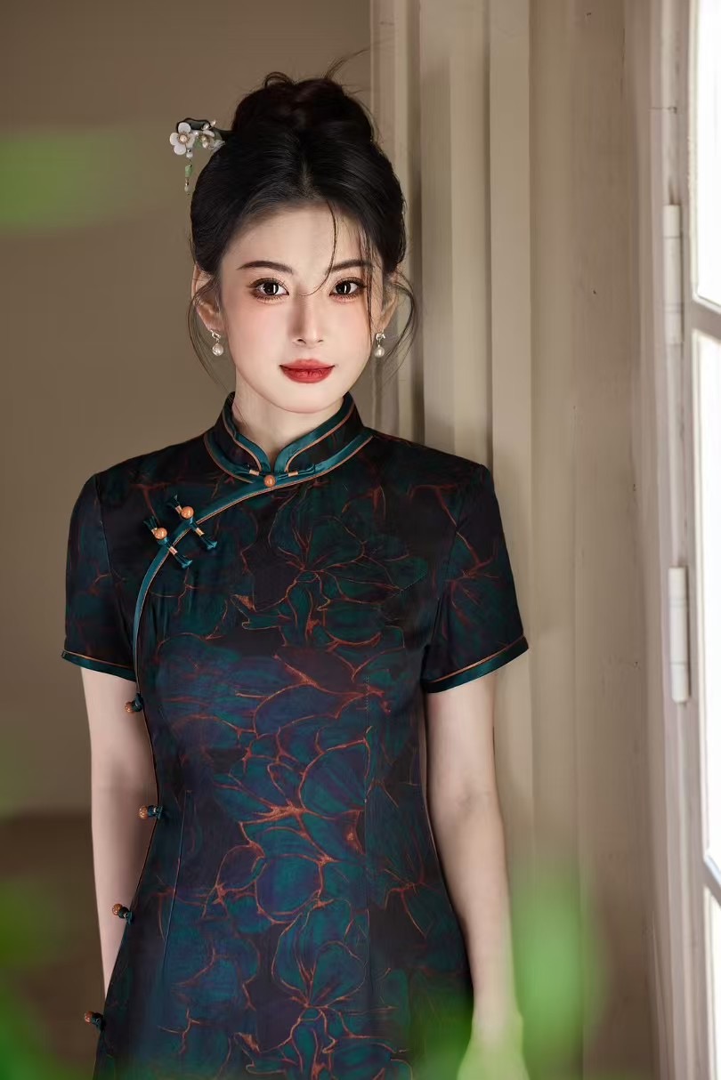  669 （知夏）夏季时尚旗袍夏季国风中国风中式日常中长款