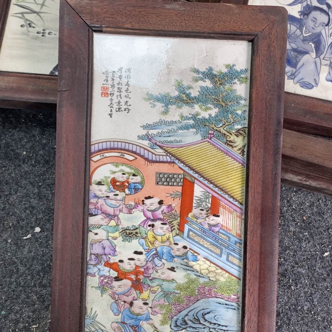 瓷片30*16 景德镇瓷板画柴窑烧制