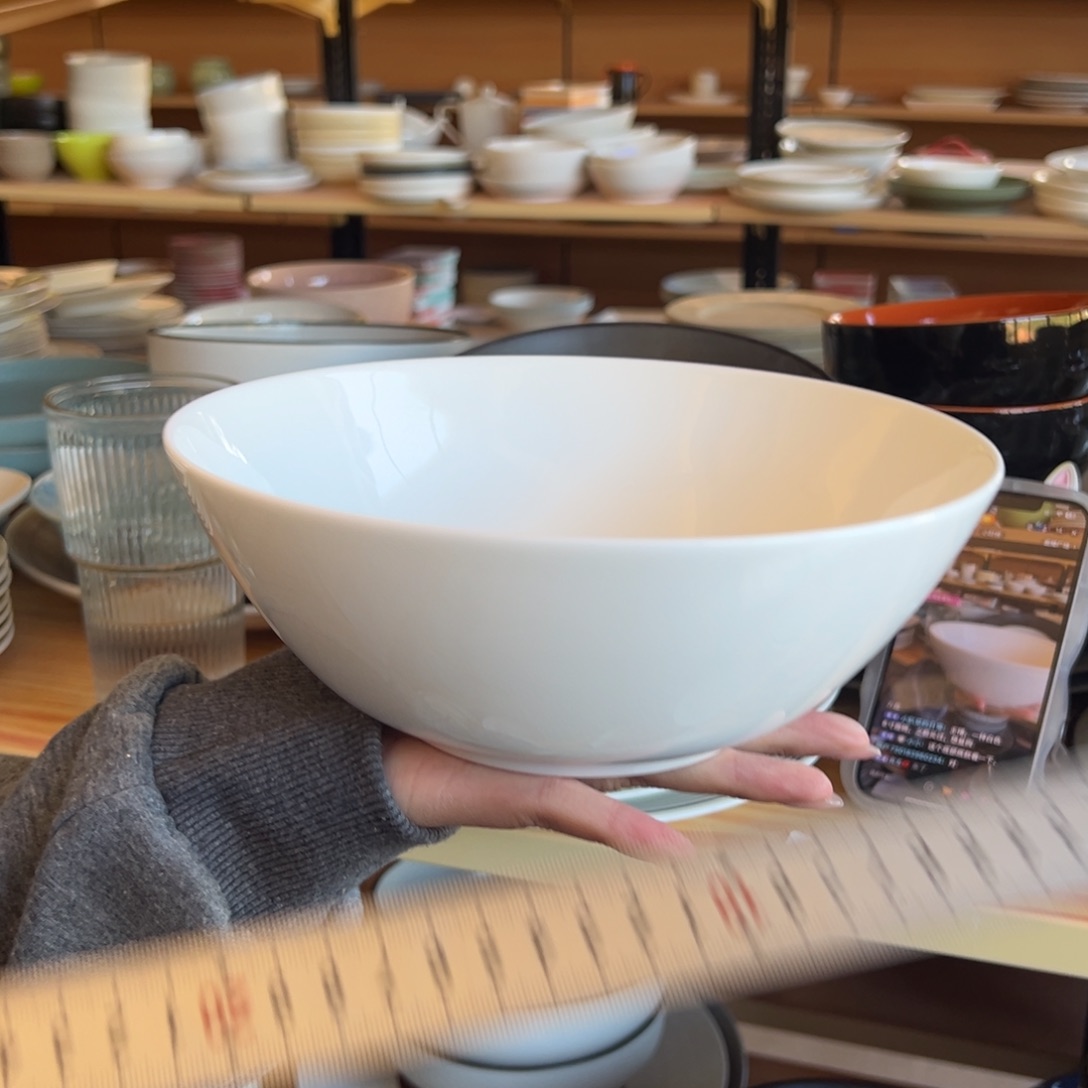 新骨瓷155瑕疵慎拍暖白 8寸 汤面碗