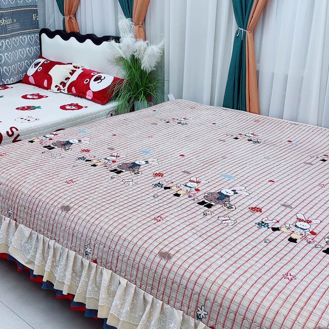 牛奶绒2米5蘑菇兔牛奶绒炕裙