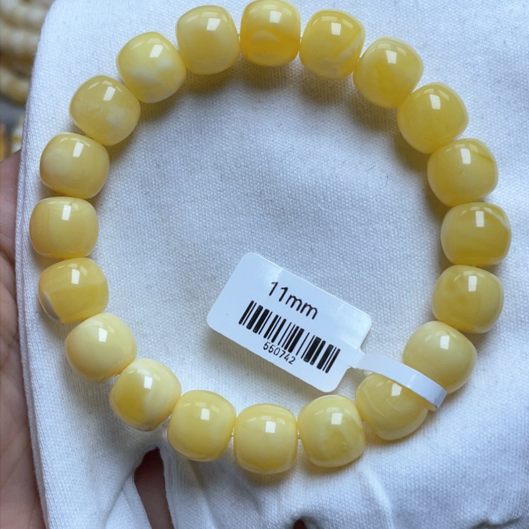 蜜蜡裸石未镶嵌11m蜜蜡手串