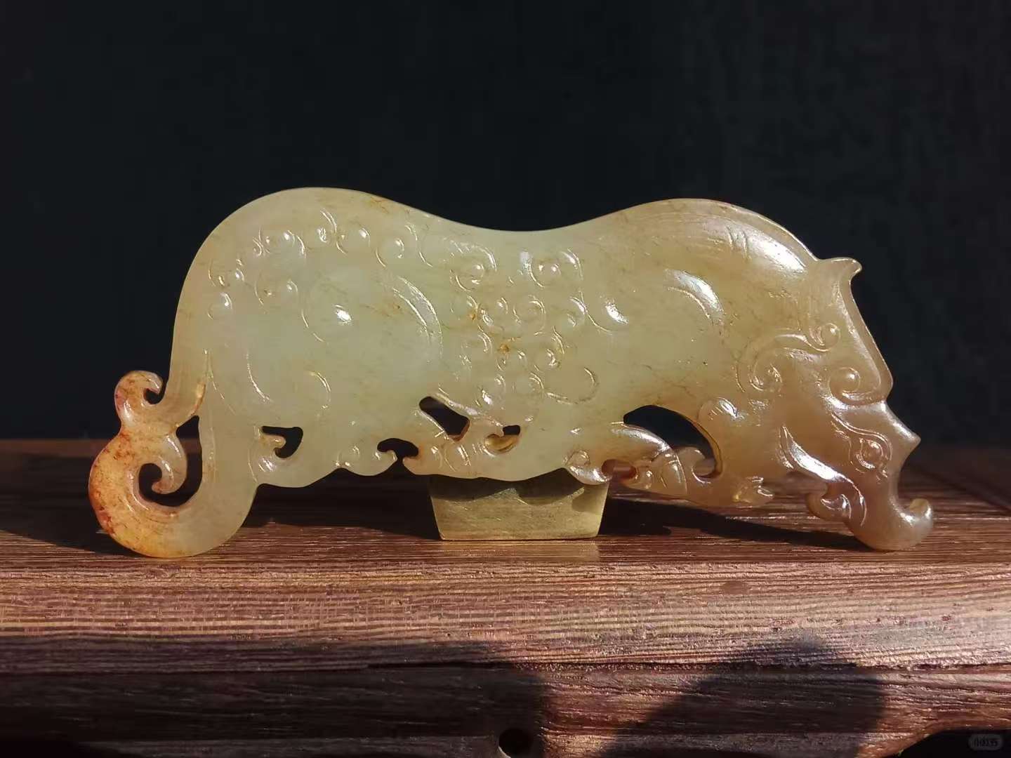 【澜玉珍藏】新疆和田玉玉虎摆件 