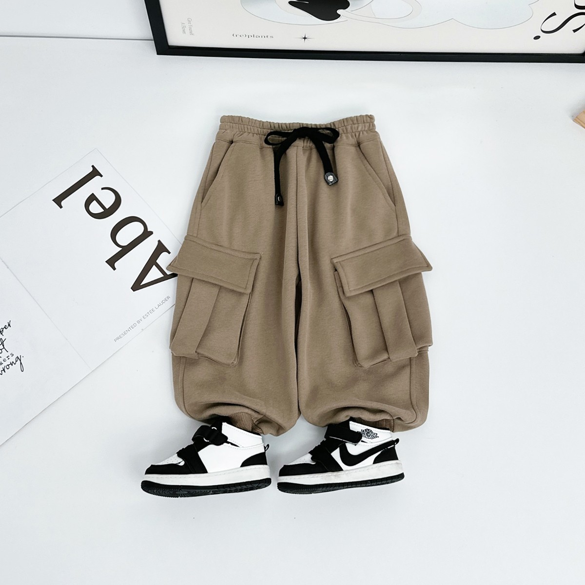 男童裤子秋冬款儿童工装裤2025新款时尚潮牌BDQ25116悠悠童话童装