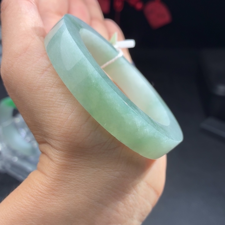 定制翡翠未镶嵌翡翠手镯54-56圈口