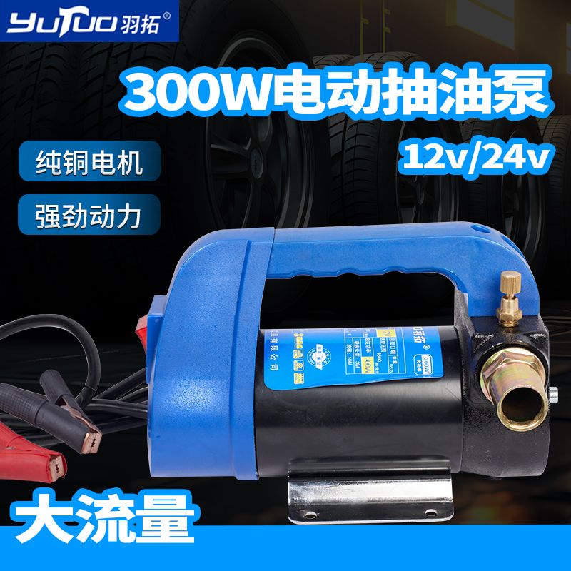 羽拓300W大功率手提泵电动抽油泵12V24V220V正反转