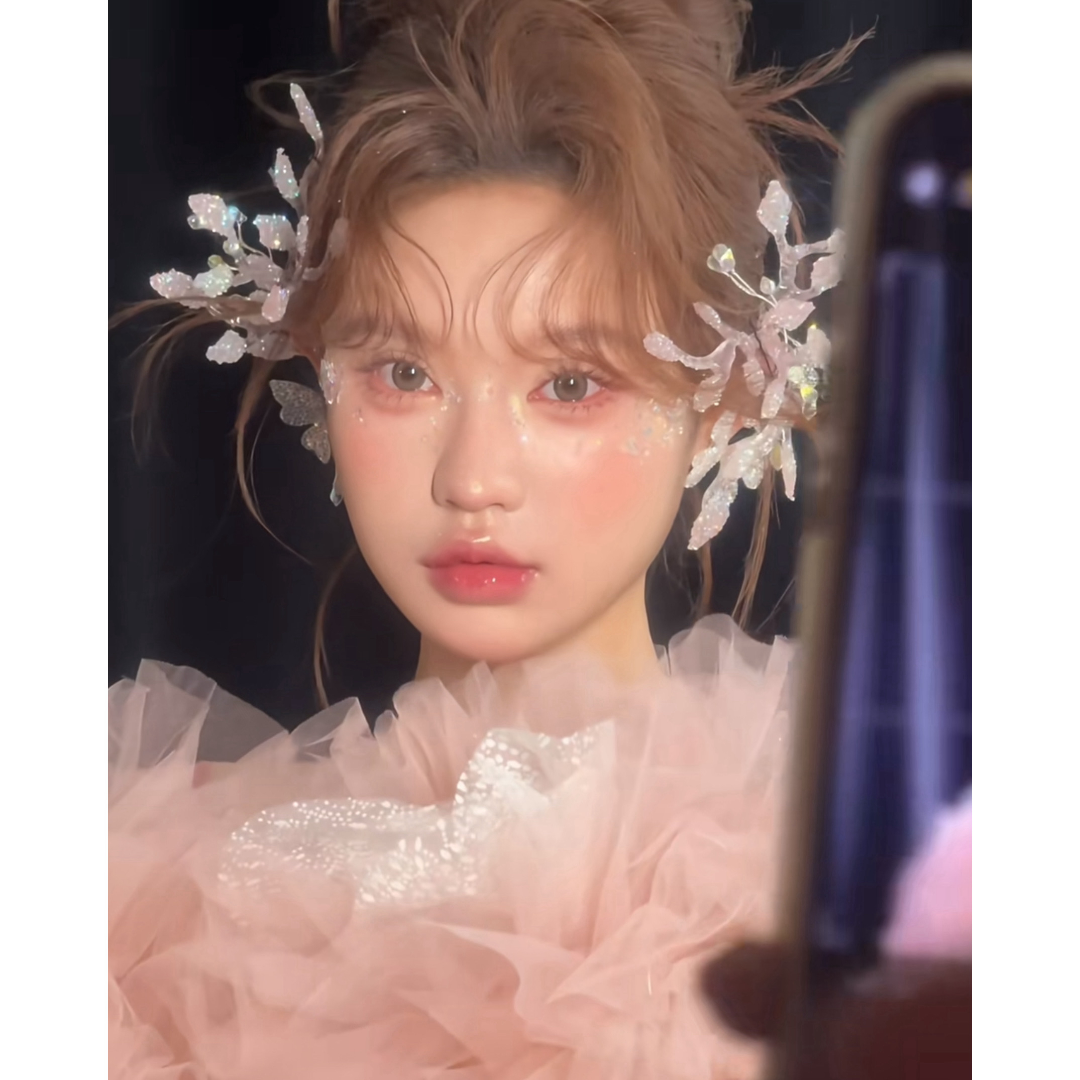 南一｜康康同款 手作少女粉 滴胶边夹