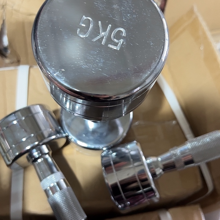 全新电镀纯钢哑铃5公斤小头一对