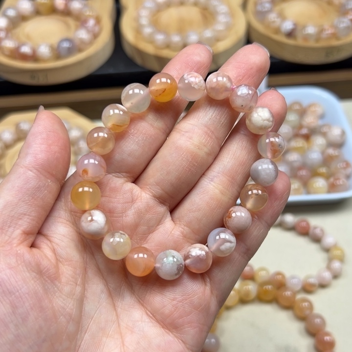 玛瑙/玉髓未镶嵌手链9？mm 糖果25