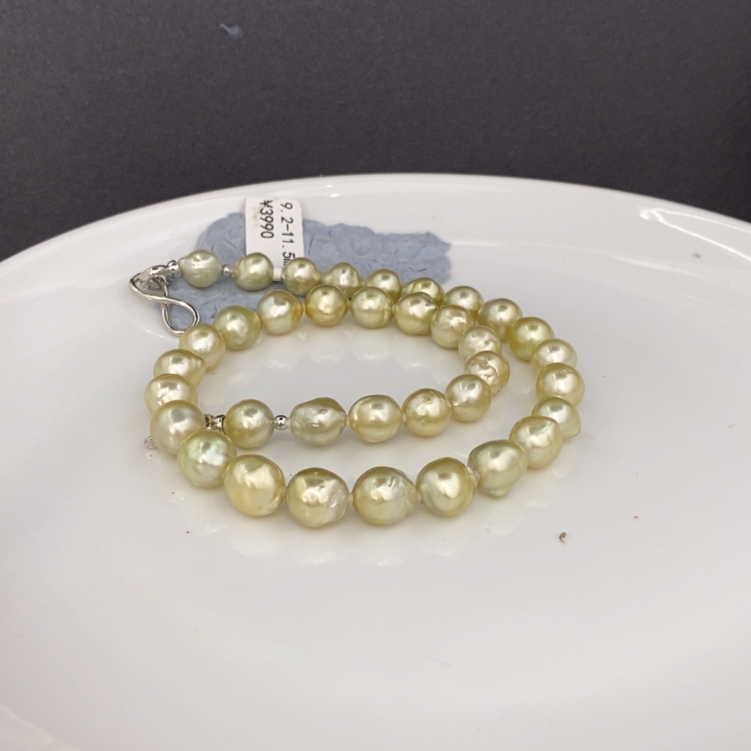 未镶嵌颈饰海水珍珠毛*麟金珠满串9.2-11.5洁