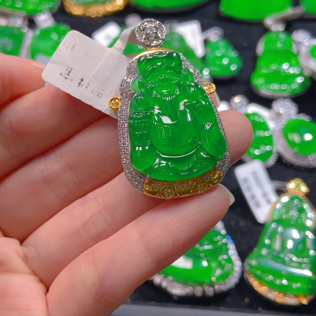 翡翠吊坠(不含链)银S925镶嵌