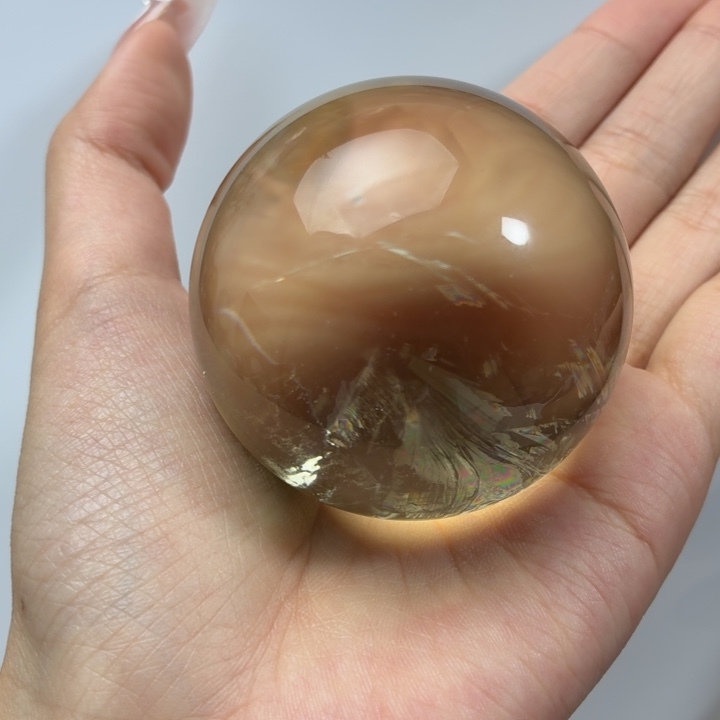 @****黄晶珠宝半成品未镶嵌54.4mm