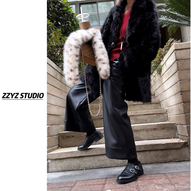 【ZZYZ】“人生皮裤”绝缘神裤防止掉毛怪超柔蛋白皮肉感九分休闲皮裤