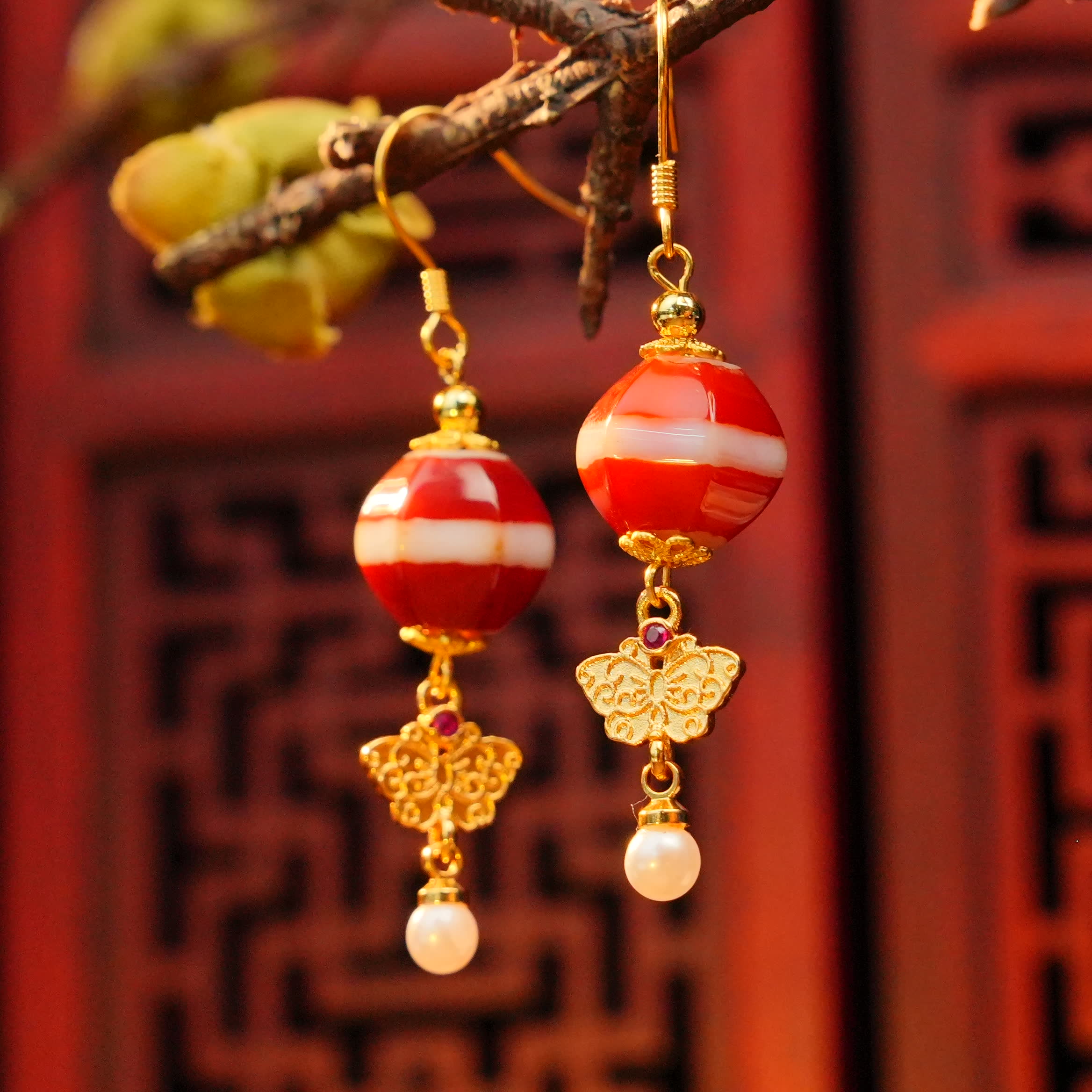 红肉一线耳环LDX030220