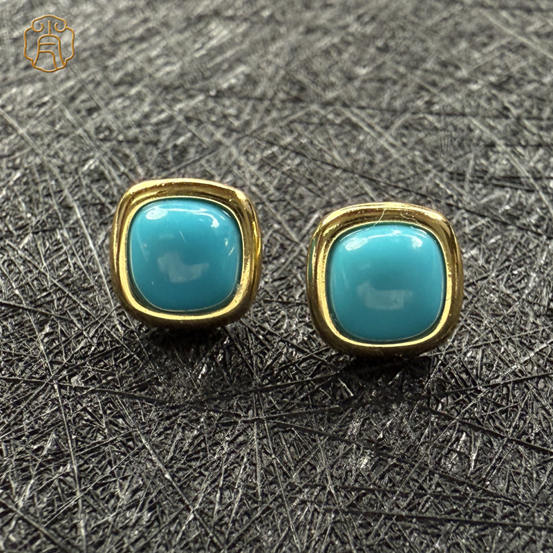 【肖娘子精选】精品 · 绿松美松睡美人耳钉 多样性发其一