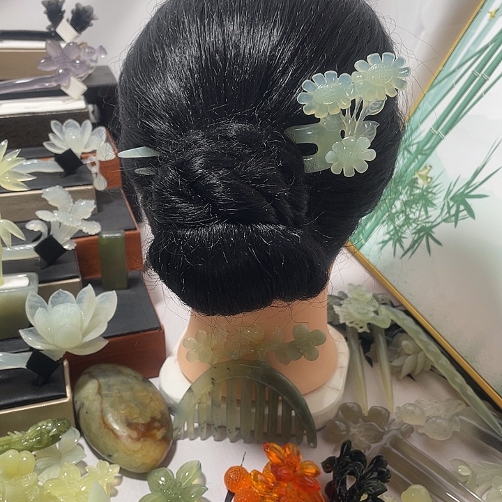 蛇纹石玉合金发饰