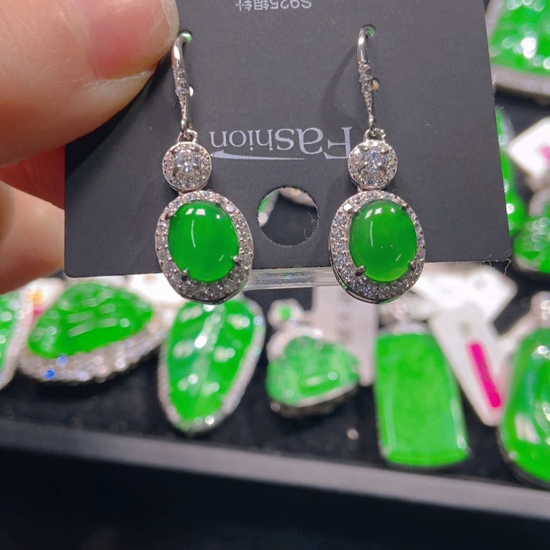 翡翠吊坠(不含链)银S925镶嵌