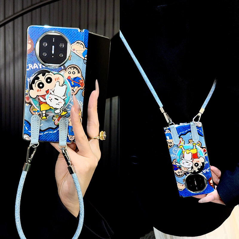 适用华为matex5手机壳折叠屏中轴新款x6典藏版x3皮纹磁吸支架女款