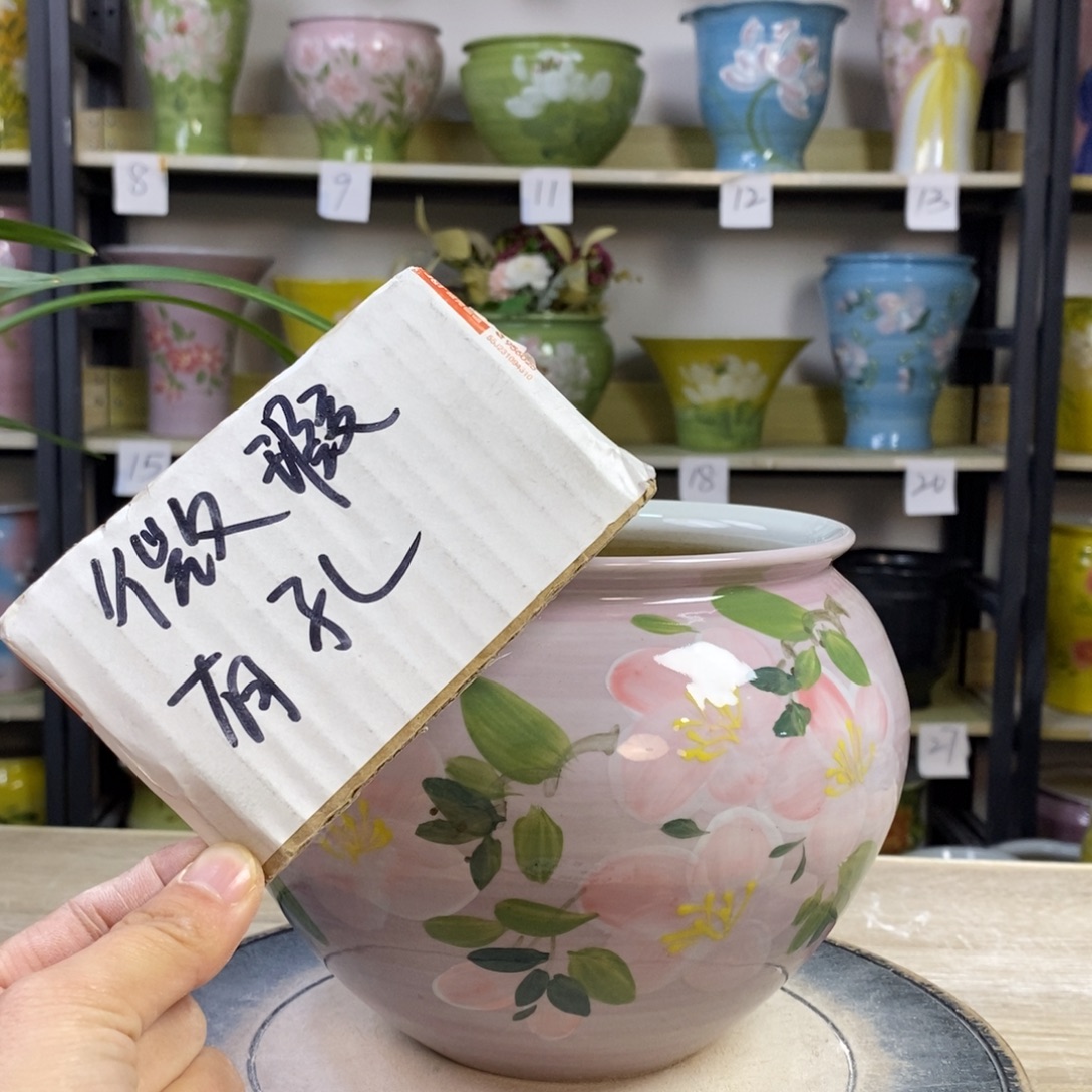 景德镇手工手绘陶瓷花盆