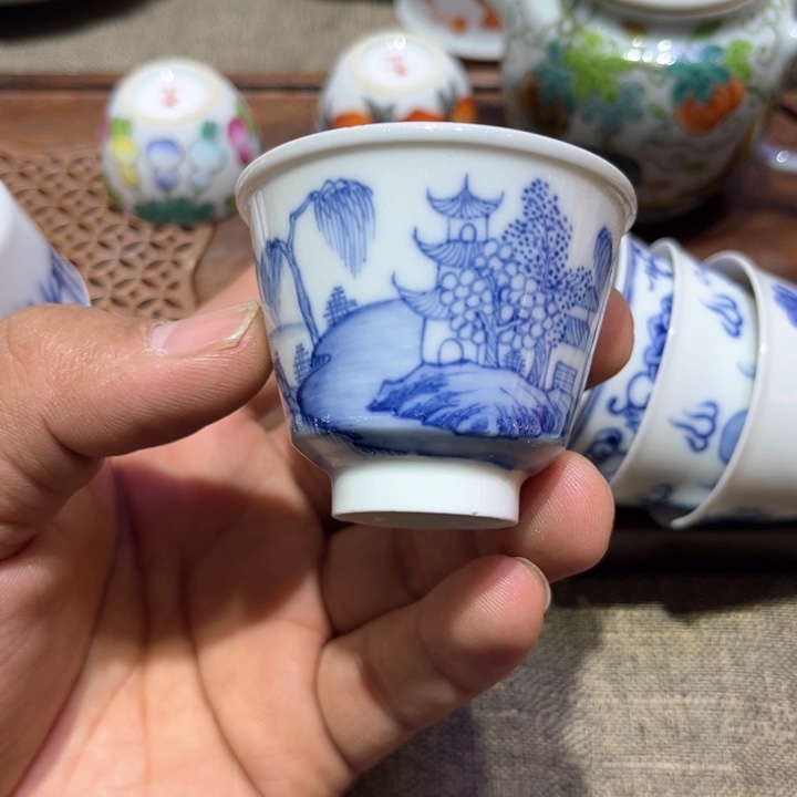 纯手绘精品盖碗杯