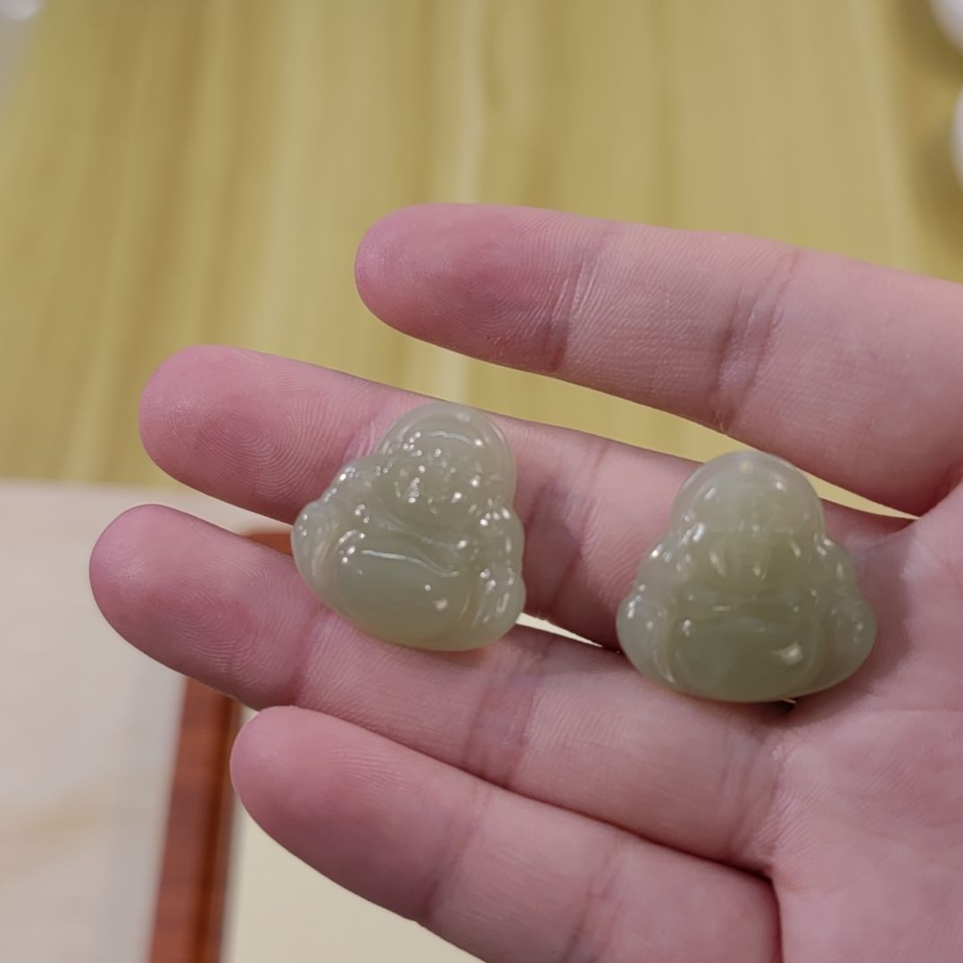 颈饰未镶嵌和田玉25×25浅晴和田玉佛公×1
