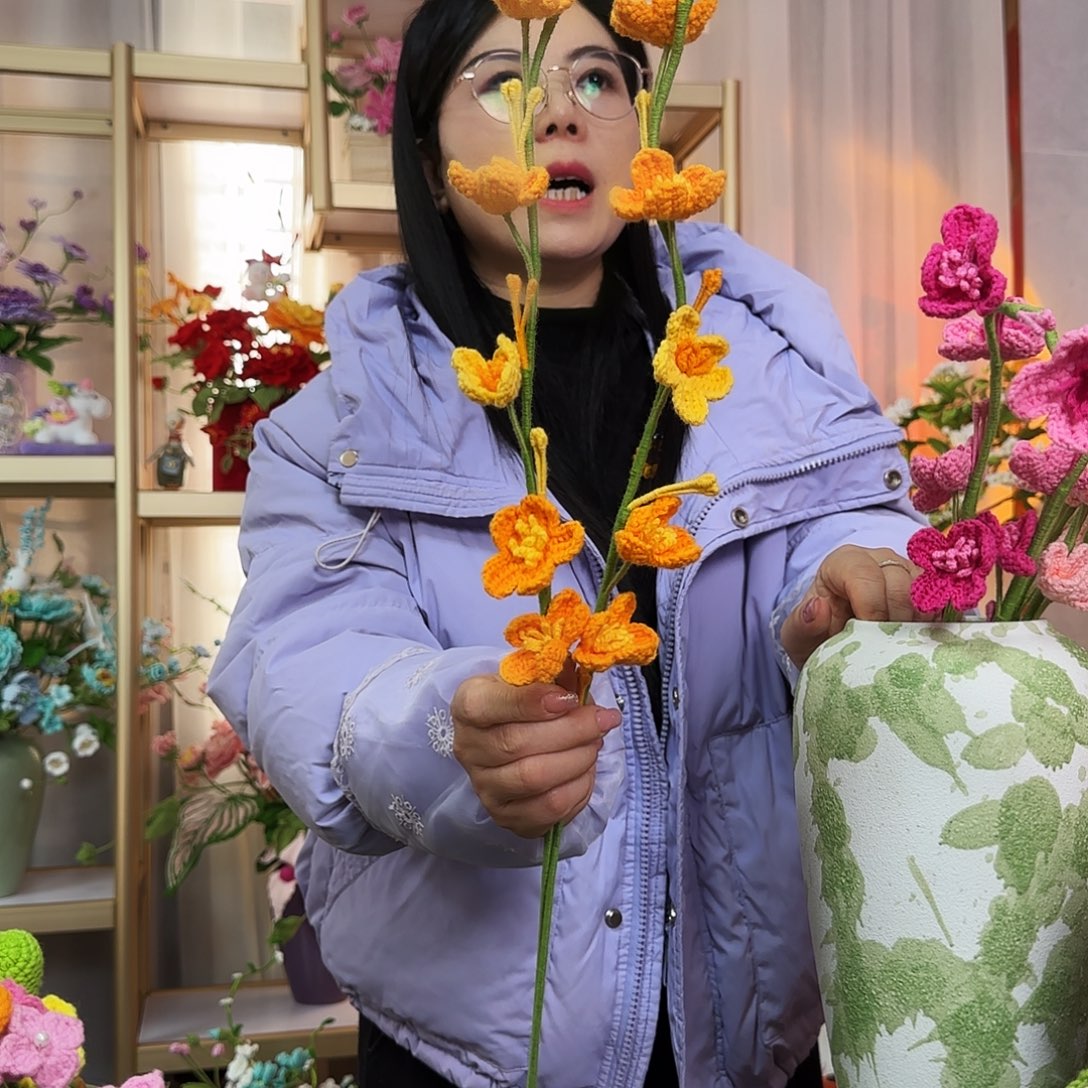 纯手工钩织钩织花束