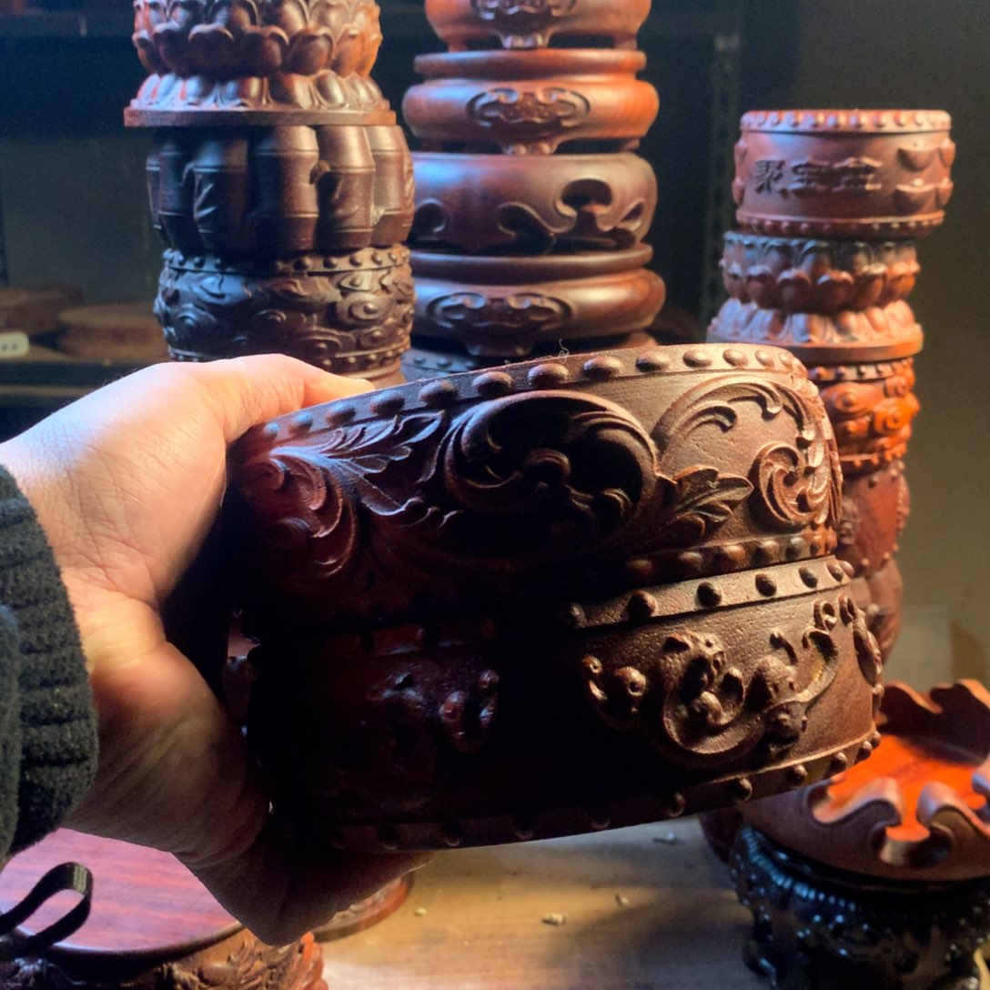 木邵氏紫檀15厘米底座两个