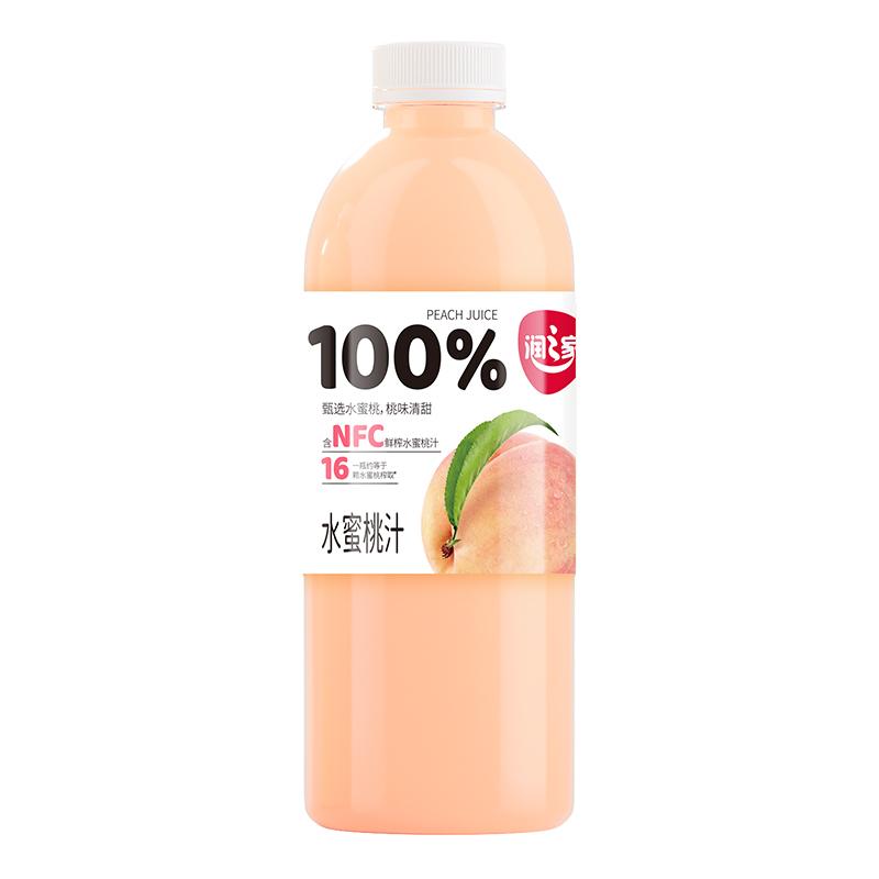 润之家100%水蜜桃汁1L