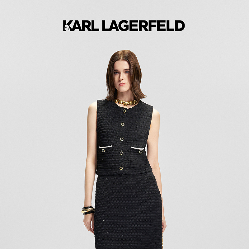 【晨粉专享价】KARL LAGERFELD 2025夏季新款马夹老佛爷M22E3110