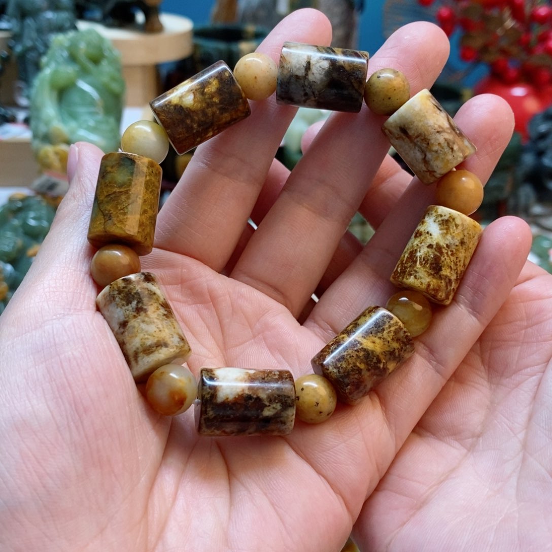 蛇纹石玉手串未镶嵌