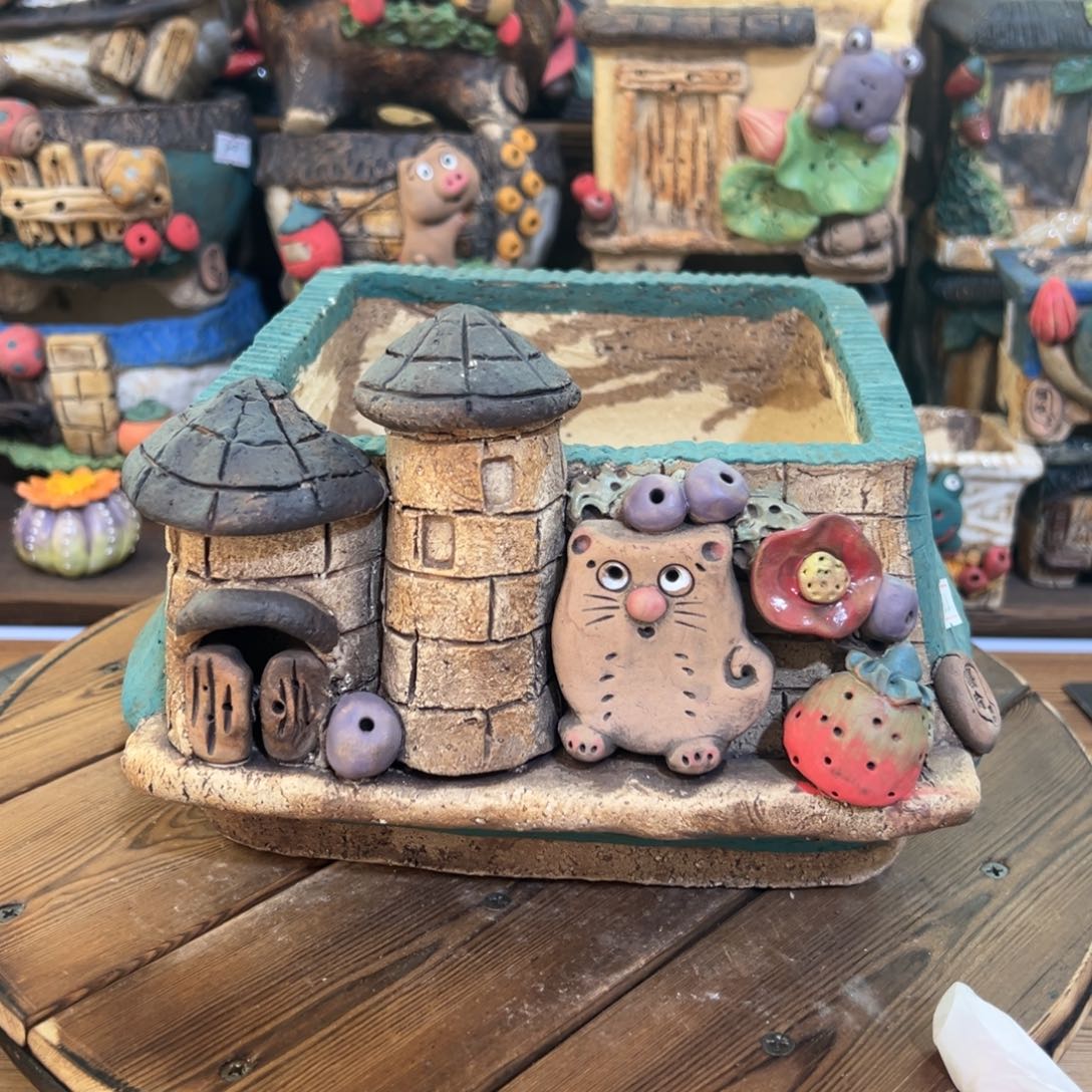 红陶嘻哈多肉花盆