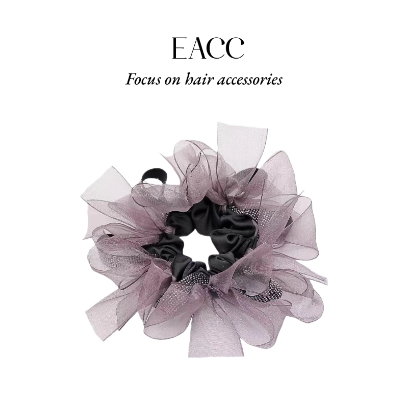 轻奢闪耀蝴蝶结大肠发圈新款精致减龄低丸子头绳蓬松橡皮筋发饰