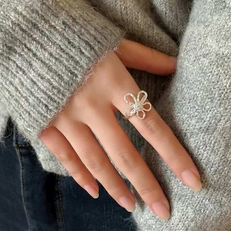 铜合金戒指 5056时尚镂空花朵戒指