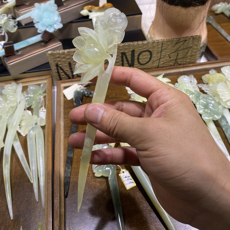 岫玉发簪、头饰、汉服发饰、简约玉簪、日常百搭、古风玉簪、精致发簪