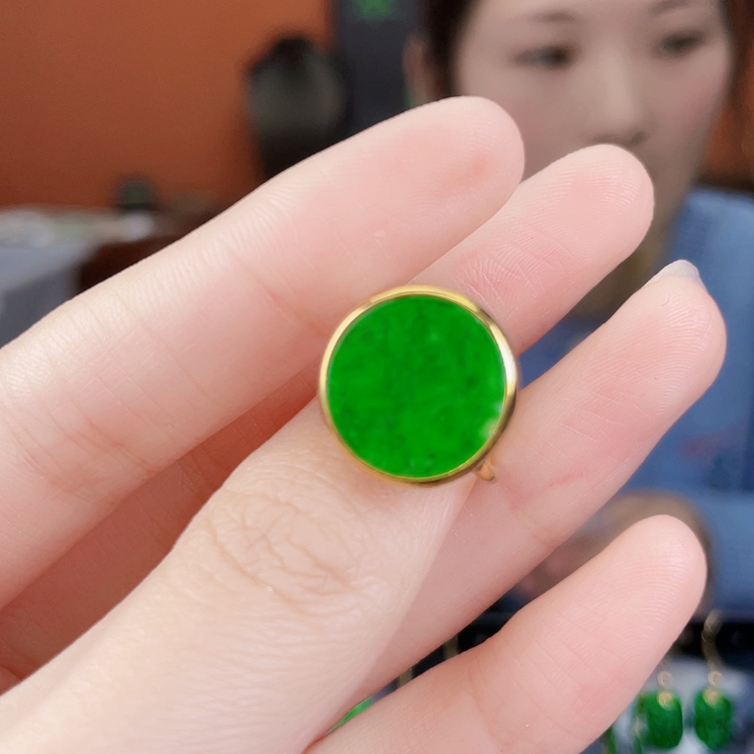 翡翠银S925镶嵌耳饰