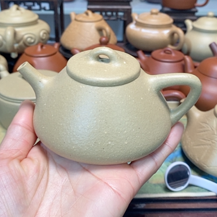 【闪购商品】紫砂茶壶梨皮绿泥半手工150毫升
